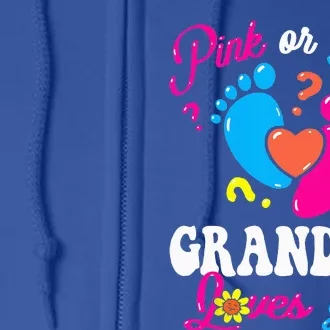 Pink Or Blue Grandma Loves You Baby Gender Reveal Party Full Zip Hoodie