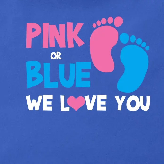 Pink Or Blue We Love You Gender Reveal Gift Zip Tote Bag