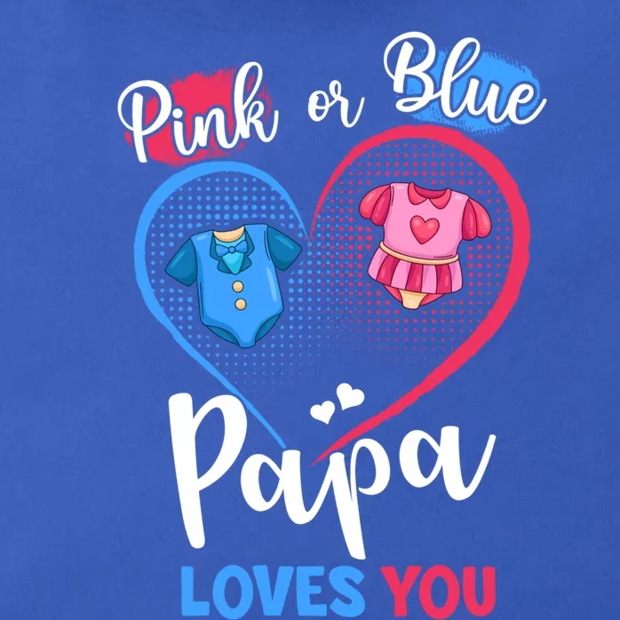 Pink Or Blue Papa Loves You Pregnancy Gender Reveal Dad Meaningful Gift Zip Tote Bag