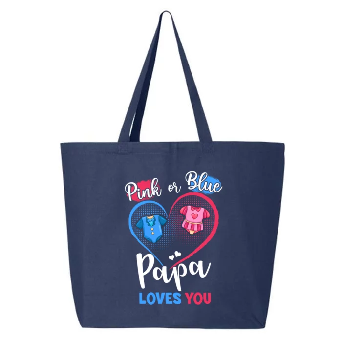 Pink Or Blue Papa Loves You Pregnancy Gender Reveal Dad Meaningful Gift 25L Jumbo Tote