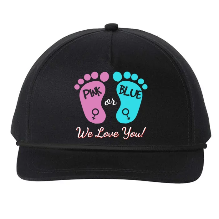 Pink Or Blue We Love You Gender Reveal Great Gift Snapback Five-Panel Rope Hat