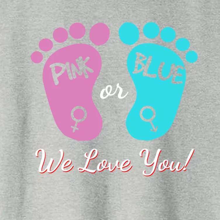 Pink Or Blue We Love You Gender Reveal Great Gift Women's Crop Top Tee