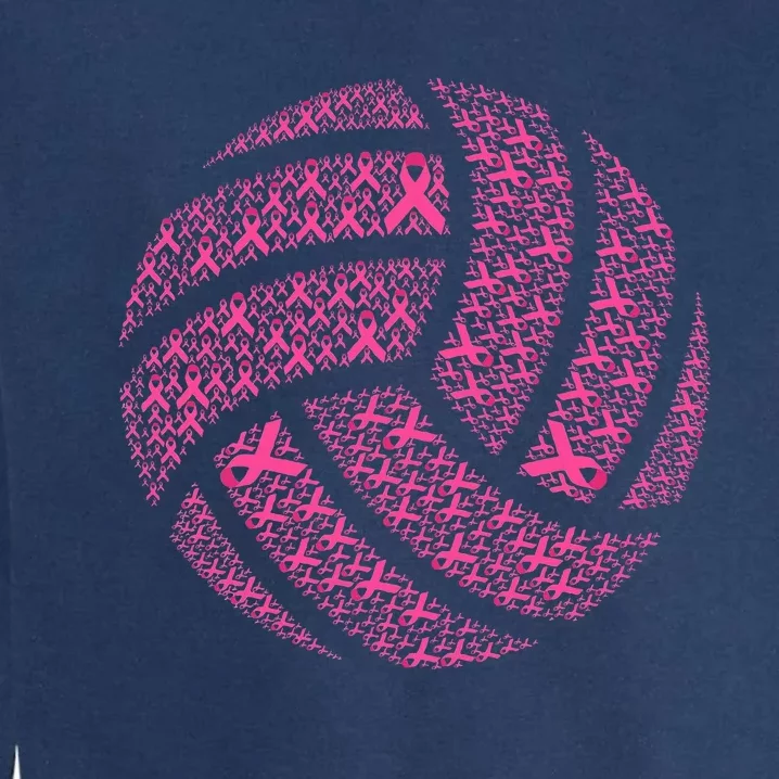 Pink Out Breast Cancer Awareness Pink Ribbon Volleyball Ball Garment-Dyed Sweatshirt