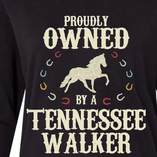 Proudly Owned By A Horse Father Mother Tennessee Walker Womens Cotton Relaxed Long Sleeve T-Shirt