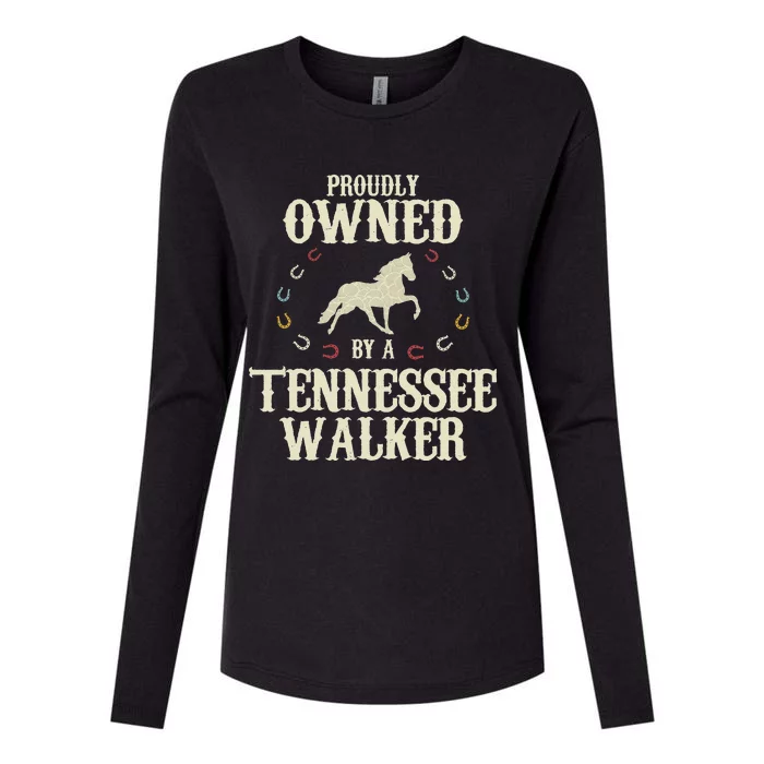 Proudly Owned By A Horse Father Mother Tennessee Walker Womens Cotton Relaxed Long Sleeve T-Shirt