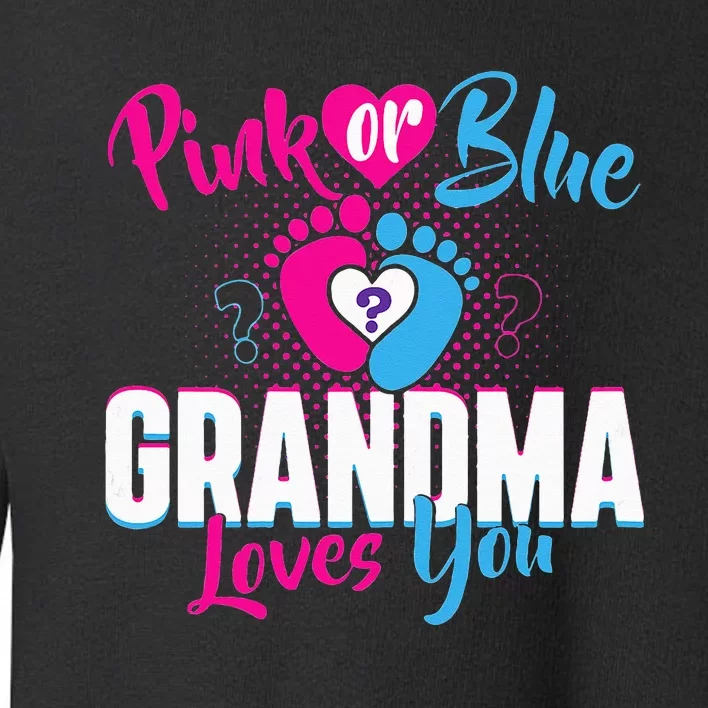 Pink Or Blue Grandma Loves You Gender Reveal Party Baby Toddler Sweatshirt