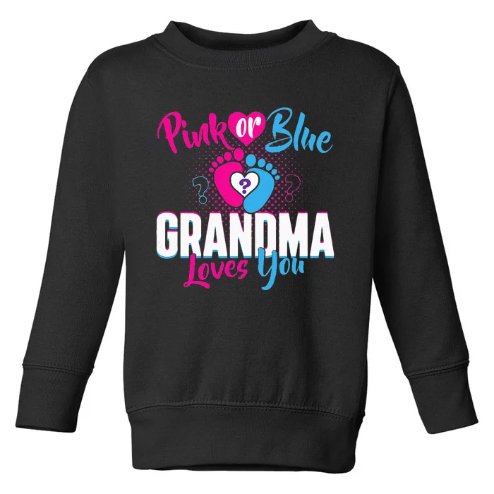 Pink Or Blue Grandma Loves You Gender Reveal Party Baby Toddler Sweatshirt