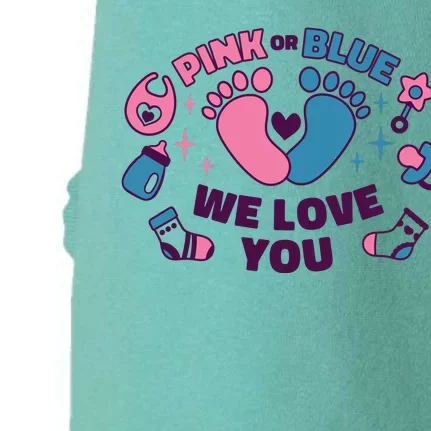 Pink Or Blue We Love You Pregnancy Reveal Doggie 3-End Fleece Hoodie