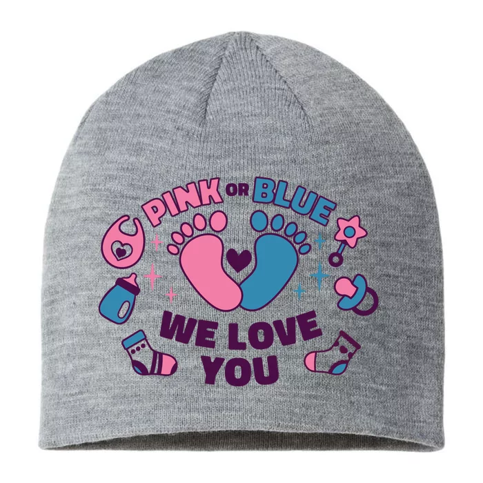 Pink Or Blue We Love You Pregnancy Reveal 8 1/2in Sustainable Knit Beanie