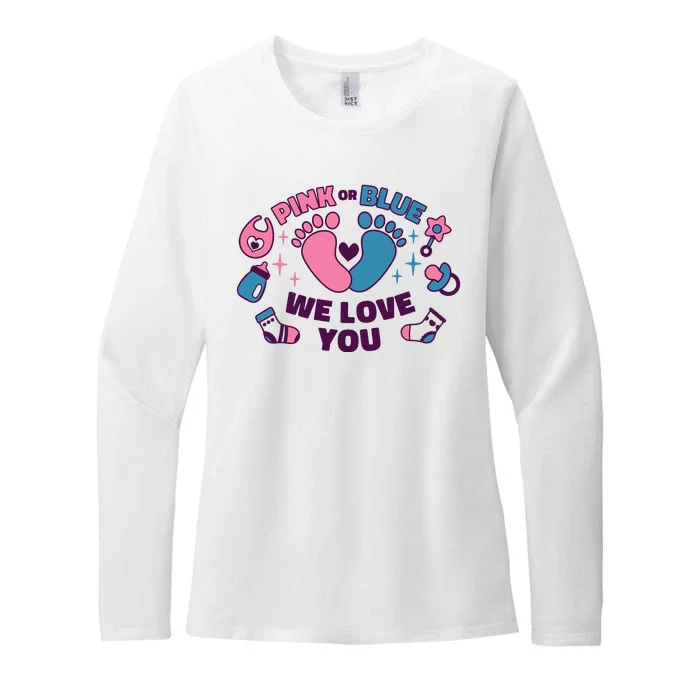 Pink Or Blue We Love You Pregnancy Reveal Womens CVC Long Sleeve Shirt