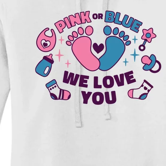 Pink Or Blue We Love You Pregnancy Reveal Women's Pullover Hoodie