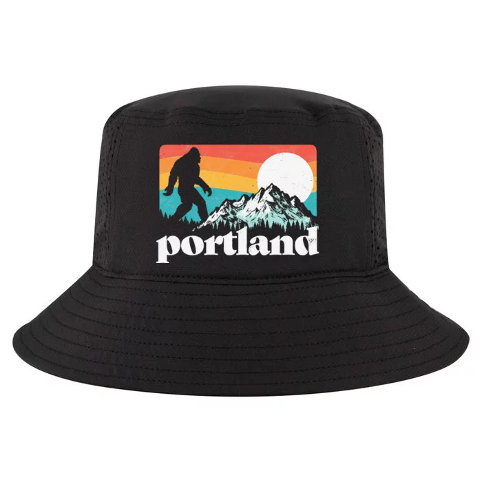 Portland Oregon Bigfoot & Mountains Outdoors Cool Comfort Performance Bucket Hat