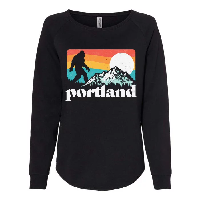 Portland Oregon Bigfoot & Mountains Outdoors Womens California Wash Sweatshirt