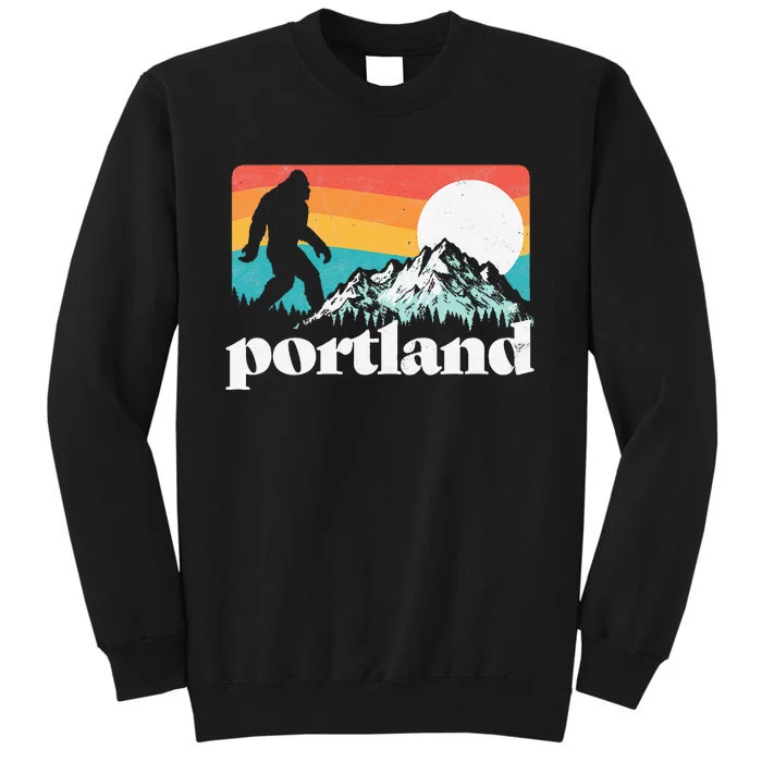 Portland Oregon Bigfoot & Mountains Outdoors Tall Sweatshirt