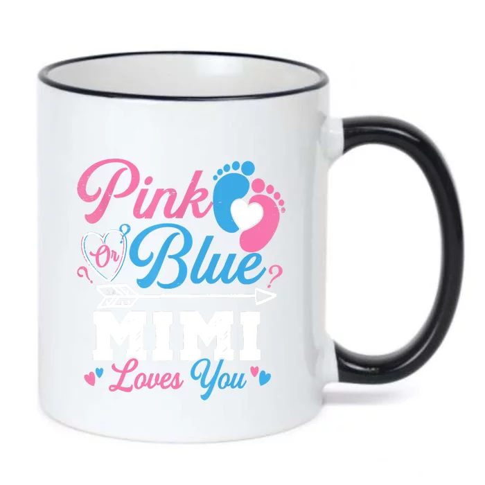 Pink Or Blue Mimi Loves You Gender Reveal Baby Party Black Color Changing Mug