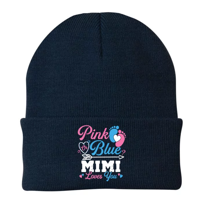 Pink Or Blue Mimi Loves You Gender Reveal Baby Party Knit Cap Winter Beanie