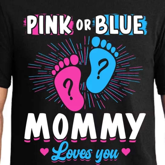 Pink Or Blue Mommy Loves You Gender Reveal Baby Gift Pajama Set