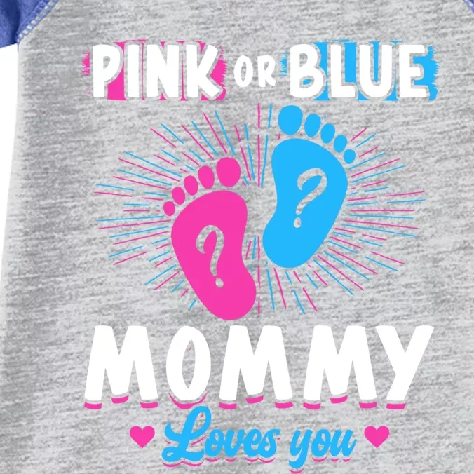 Pink Or Blue Mommy Loves You Gender Reveal Baby Gift Infant Baby Jersey Bodysuit