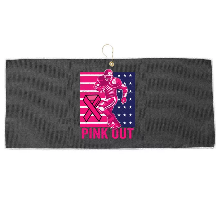 Pink Out Breast Cancer Awareness Football Breast Cancer Large Microfiber Waffle Golf Towel