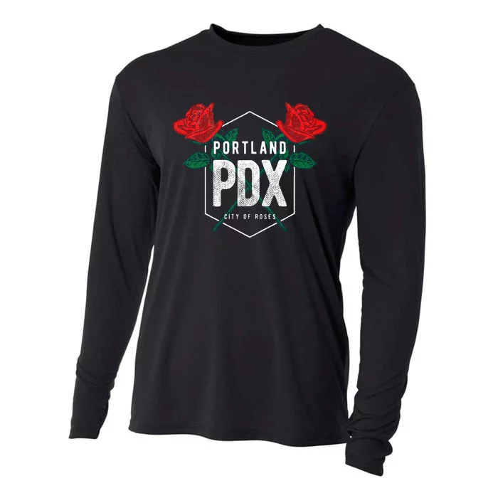 Portland Oregon Badge Pdx Portland Squad Pacific Wonderland Cooling Performance Long Sleeve Crew