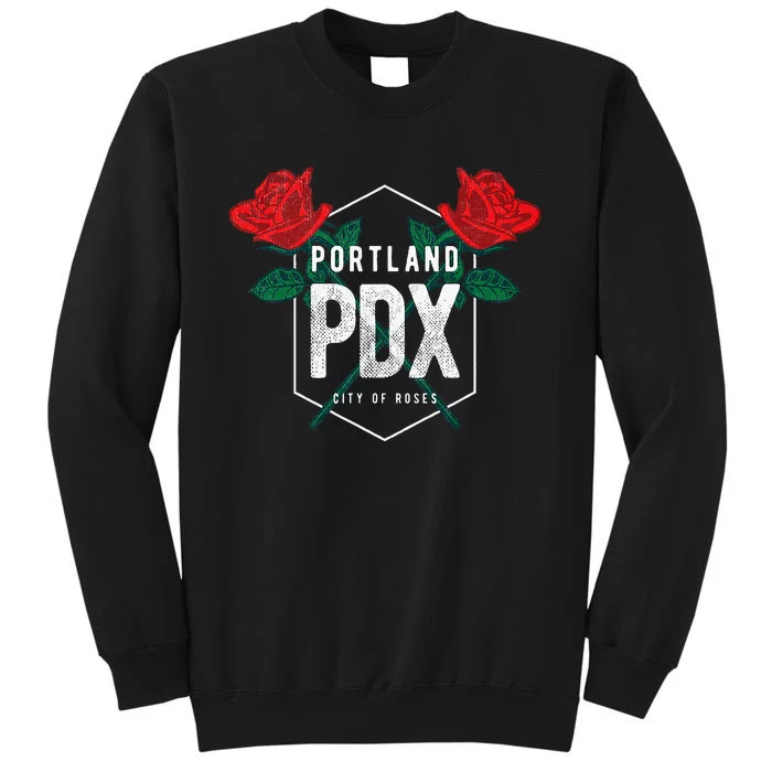 Portland Oregon Badge Pdx Portland Squad Pacific Wonderland Tall Sweatshirt