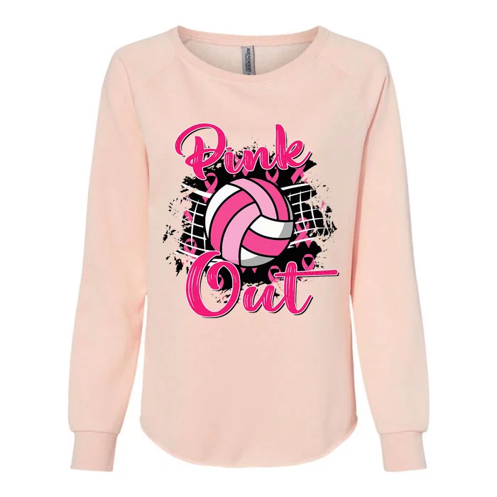 P.I.N.K. Out Breast Cancer Awareness Volleyball Womens California Wash Sweatshirt