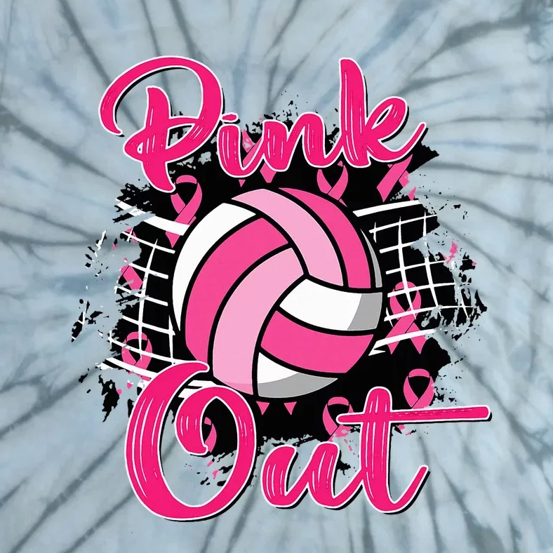 P.I.N.K. Out Breast Cancer Awareness Volleyball Tie-Dye T-Shirt