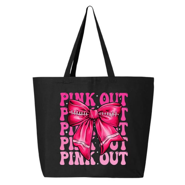 P.Ink Out Breast Cancer Football Coquette Bow Mom Gift 25L Jumbo Tote