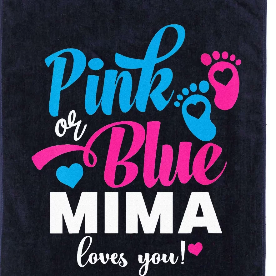 Pink Or Blue Mima Loves You Gender Reveal Baby Announcet Platinum Collection Golf Towel