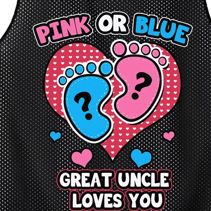 Pink Or Blue Great Uncle Loves You Gender Reveal Party Mesh Reversible Basketball Jersey Tank