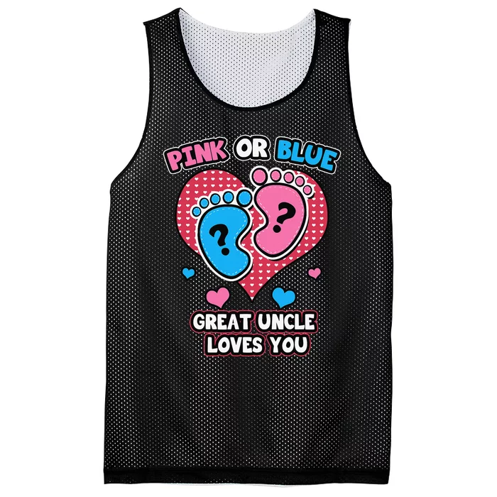 Pink Or Blue Great Uncle Loves You Gender Reveal Party Mesh Reversible Basketball Jersey Tank