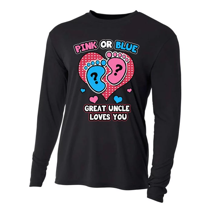 Pink Or Blue Great Uncle Loves You Gender Reveal Party Cooling Performance Long Sleeve Crew