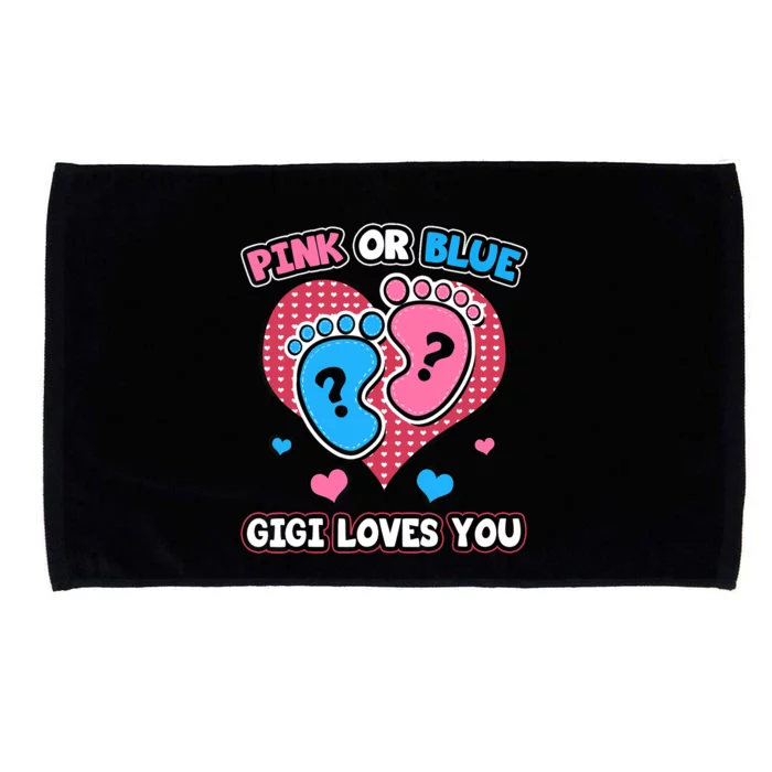 Pink Or Blue Gigi Loves You Gender Reveal Announcement Microfiber Hand Towel