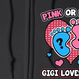 Pink Or Blue Gigi Loves You Gender Reveal Announcement Full Zip Hoodie