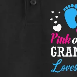 Pink Or Blue Grandpa Loves You Baby Gender Reveal Dry Zone Grid Performance Polo