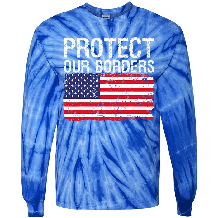 Protect Our Borders Law Enforcement Legal Immigration Tie-Dye Long Sleeve Shirt