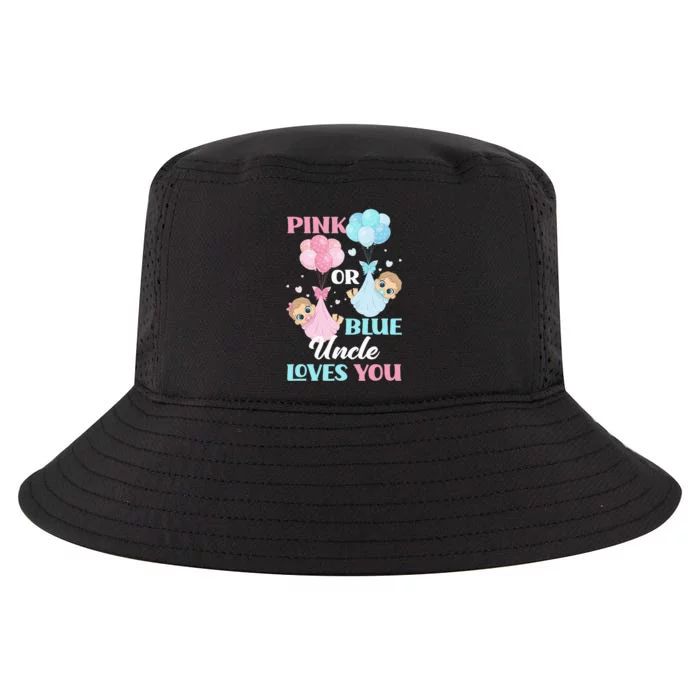 Pink Or Blue Uncle Loves You Uncle Gender Reveal Party Cool Comfort Performance Bucket Hat