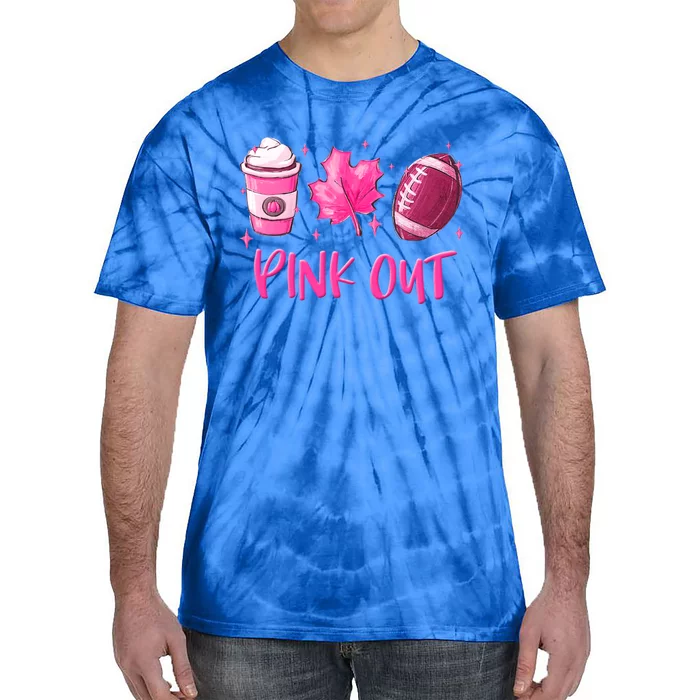 Pink Out Breast Cancer Awareness Day Pumpkin Spice Football Gift Tie-Dye T-Shirt