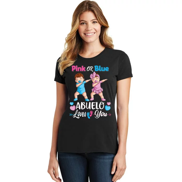 Pink Or Blue Abuelo Loves You Baby Gender Reveal Party Women's T-Shirt