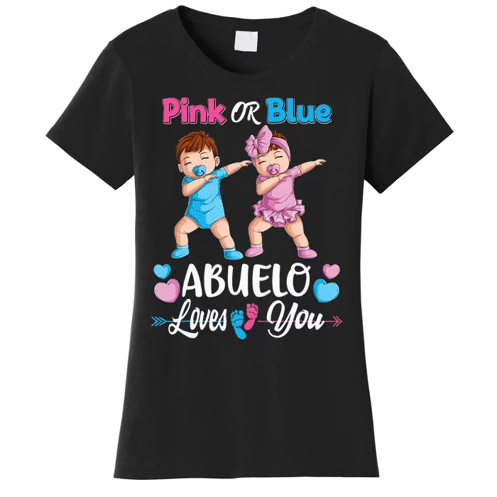 Pink Or Blue Abuelo Loves You Baby Gender Reveal Party Women's T-Shirt