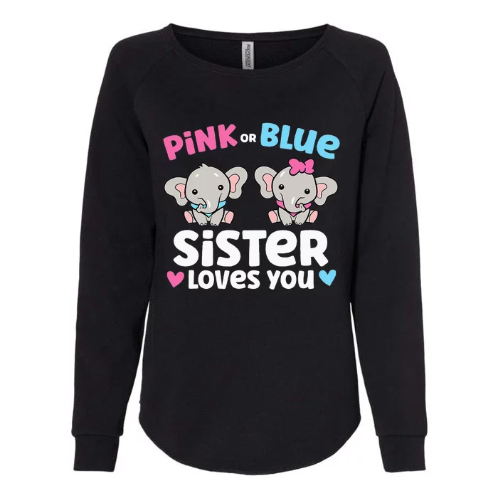 Pink Or Blue Sister Loves You Funny Gender Reveal Womens California Wash Sweatshirt