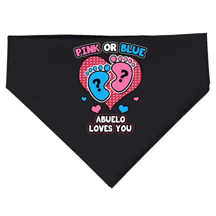 Pink Or Blue Abuelo Loves You Gender Reveal Announcement USA-Made Doggie Bandana