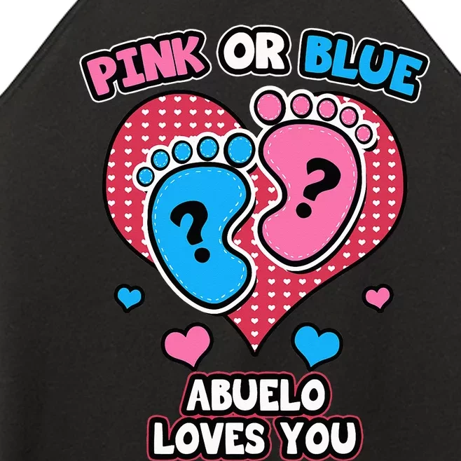 Pink Or Blue Abuelo Loves You Gender Reveal Announcement Women’s Perfect Tri Rocker Tank