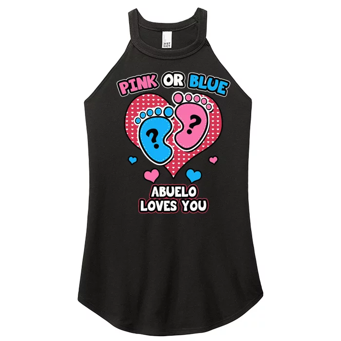 Pink Or Blue Abuelo Loves You Gender Reveal Announcement Women’s Perfect Tri Rocker Tank