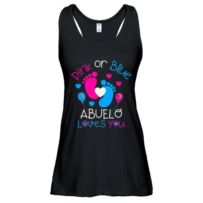 Pink Or Blue Abuelo Loves You Baby Gender Reveal Party Ladies Essential Flowy Tank