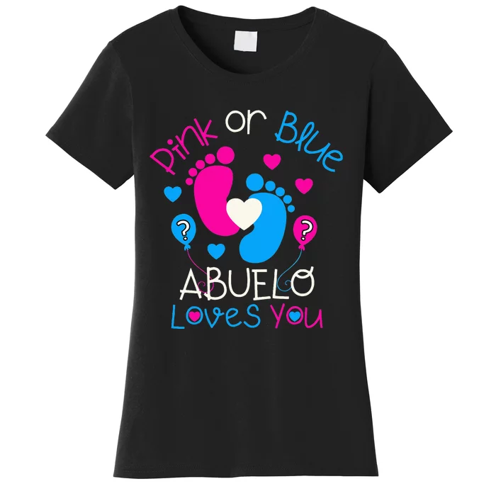 Pink Or Blue Abuelo Loves You Baby Gender Reveal Party Women's T-Shirt