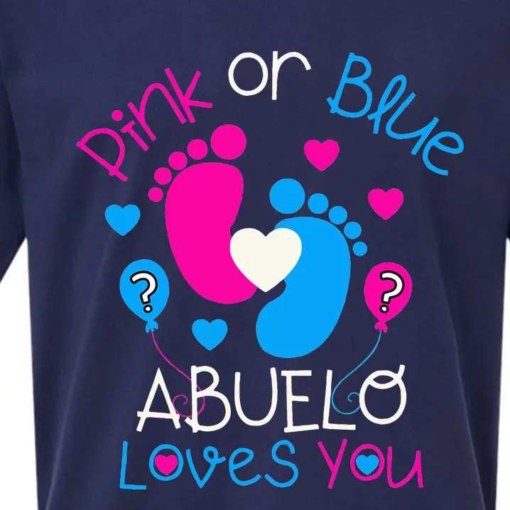 Pink Or Blue Abuelo Loves You Baby Gender Reveal Party Sueded Cloud Jersey T-Shirt