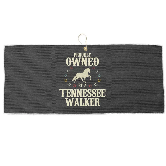 Proudly Owned By A Horse Father Mother Large Microfiber Waffle Golf Towel