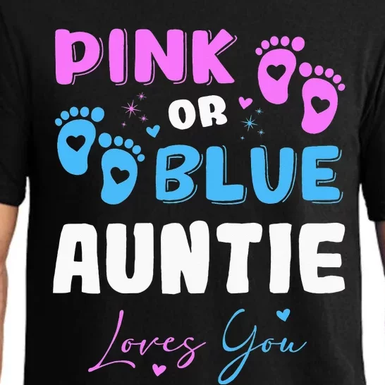 Pink or Blue Auntie Loves You Baby Gender Reveal Aunt Pajama Set