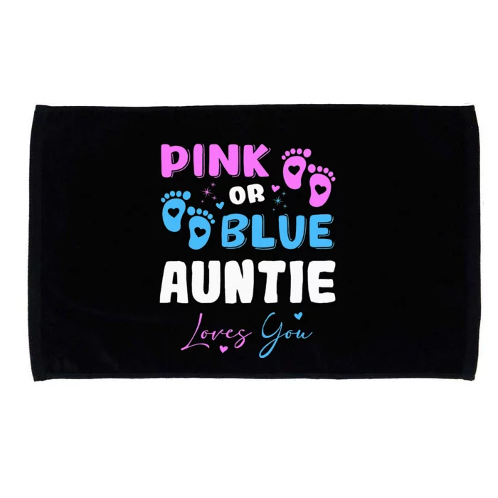 Pink or Blue Auntie Loves You Baby Gender Reveal Aunt Microfiber Hand Towel